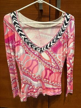 Emilio Pucci Designer Tops Bundle | 2 Reversible 3/4 Sleeve Tops | Made in Italy